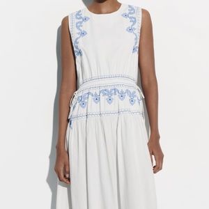 Zara Embroidered Midi Dress Size Small